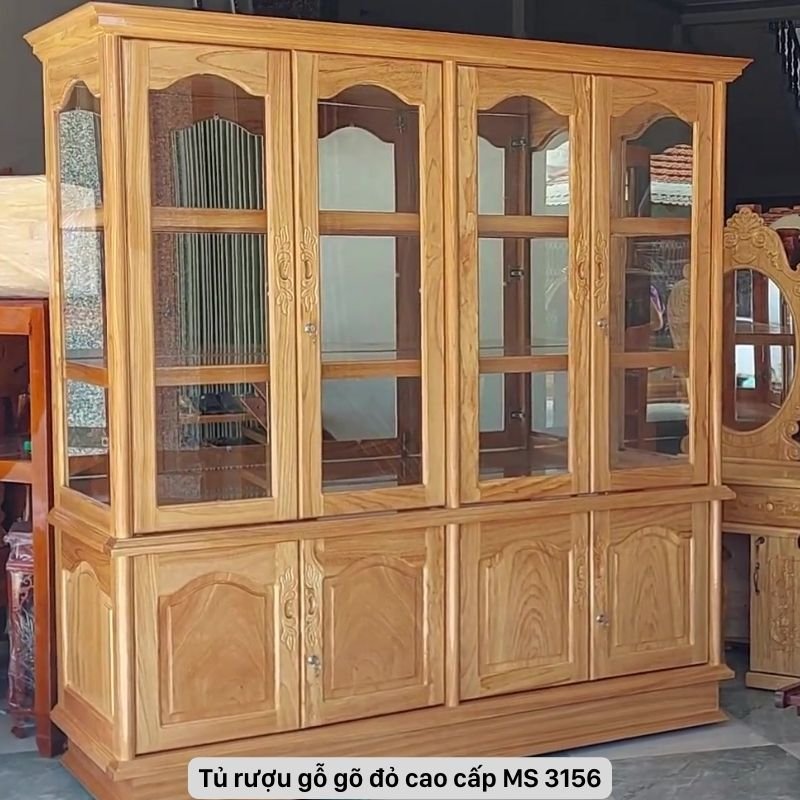 Mẫu tủ rượu đẹp bằng gỗ gõ đỏ Mẫu tủ rượu đẹp bằng gỗ gõ đỏ