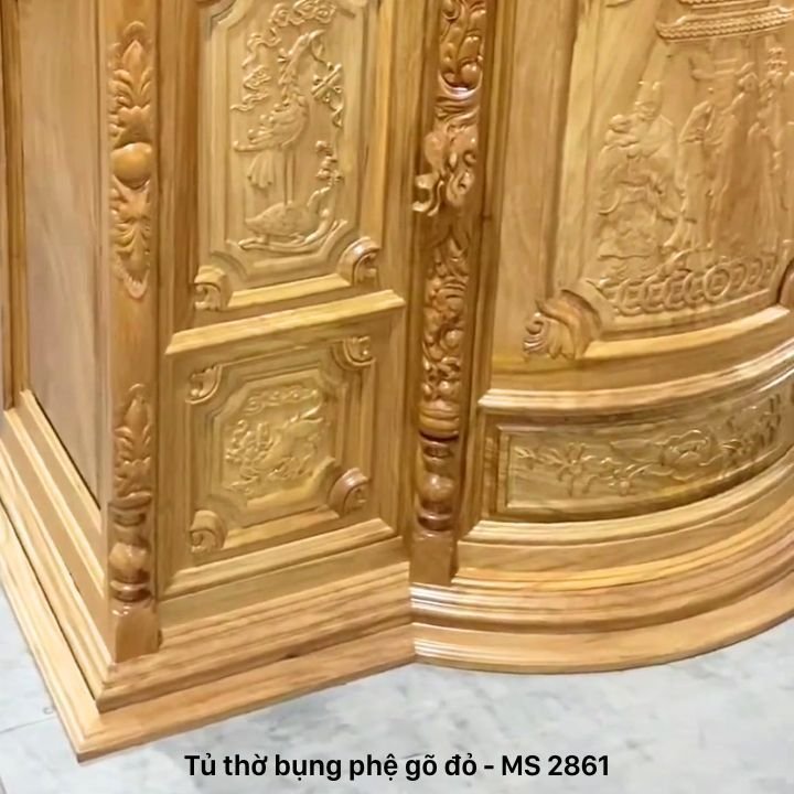 Tủ thờ gỗ gõ đỏ 100% bụng phệ Tủ thờ gỗ gõ đỏ 100% bụng phệ