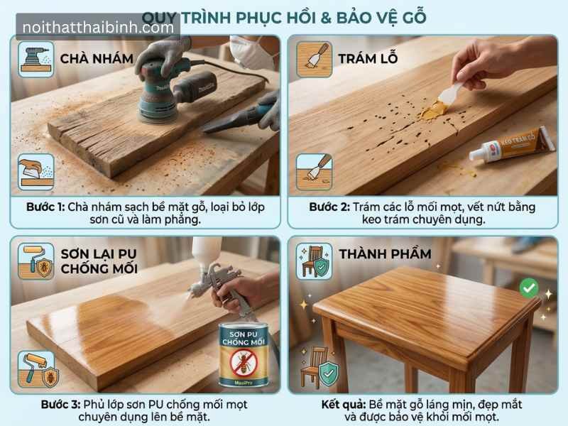 5 cách xử lý tủ quần áo gỗ tự nhiên bị mối mọt