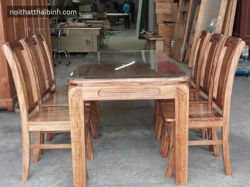 Bàn ăn 6 ghế gỗ hương xám