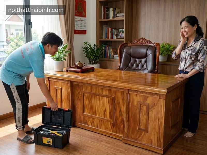 Bàn giám đốc gỗ tự nhiên cao cấp tại TPHCM
