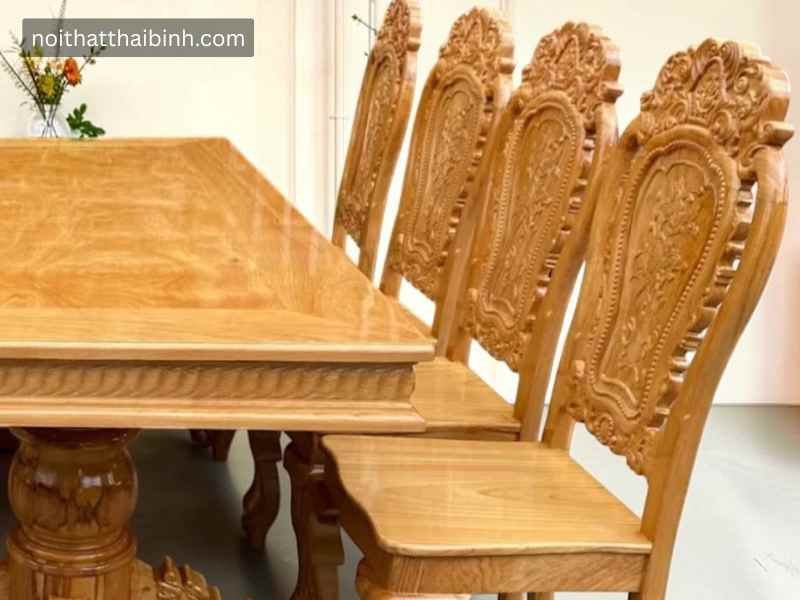 Bộ bàn ăn gỗ gõ đỏ 8 ghế