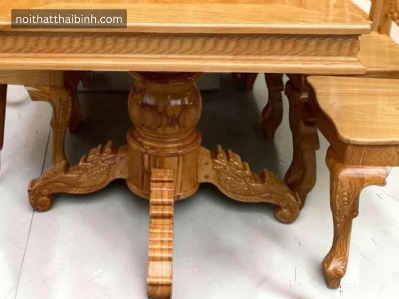 Bộ bàn ăn gỗ gõ đỏ 8 ghế