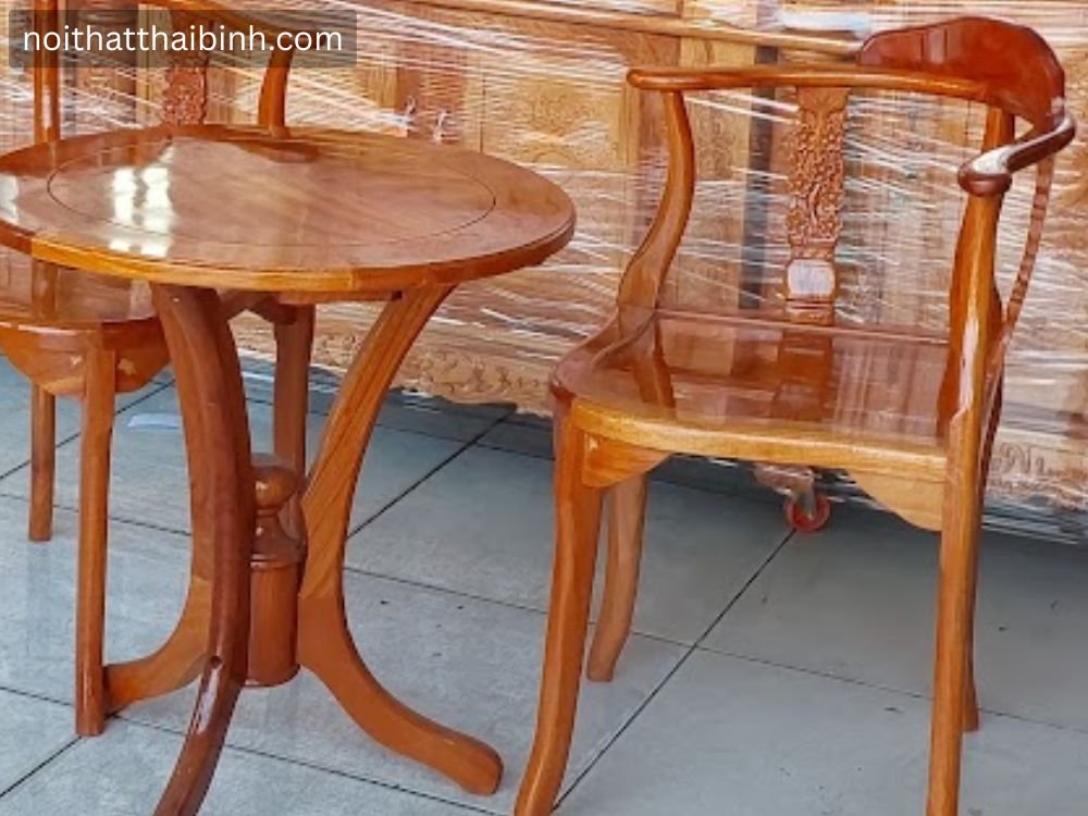 Chi tiết bàn trà gỗ gõ đỏ