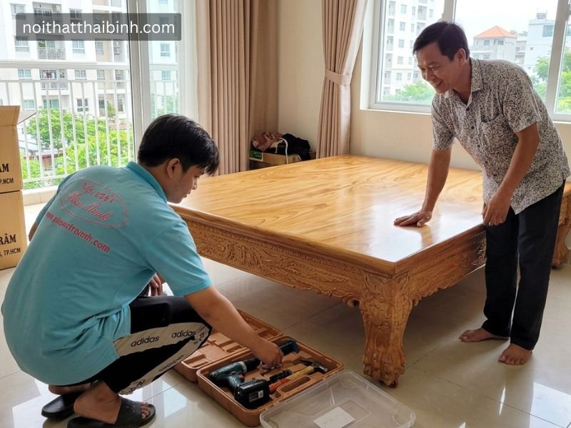 Đi Văng Gỗ Gõ Đỏ Tự Nhiên Cao Cấp