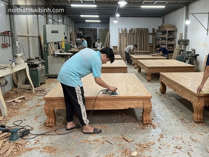 Đi Văng Gỗ Gõ Đỏ Tự Nhiên Cao Cấp