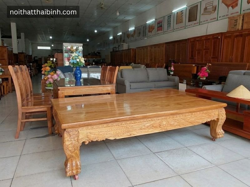 Đi văng gỗ gõ đỏ tự nhiên mã 3286 kê phòng khách