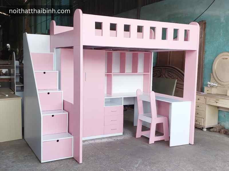 Giường tầng kết hợp bàn học tủ áo