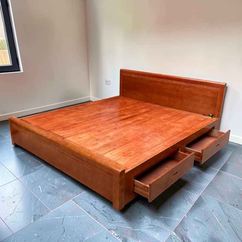 Giường Ngủ Gỗ tự nhiên có hộc kéo