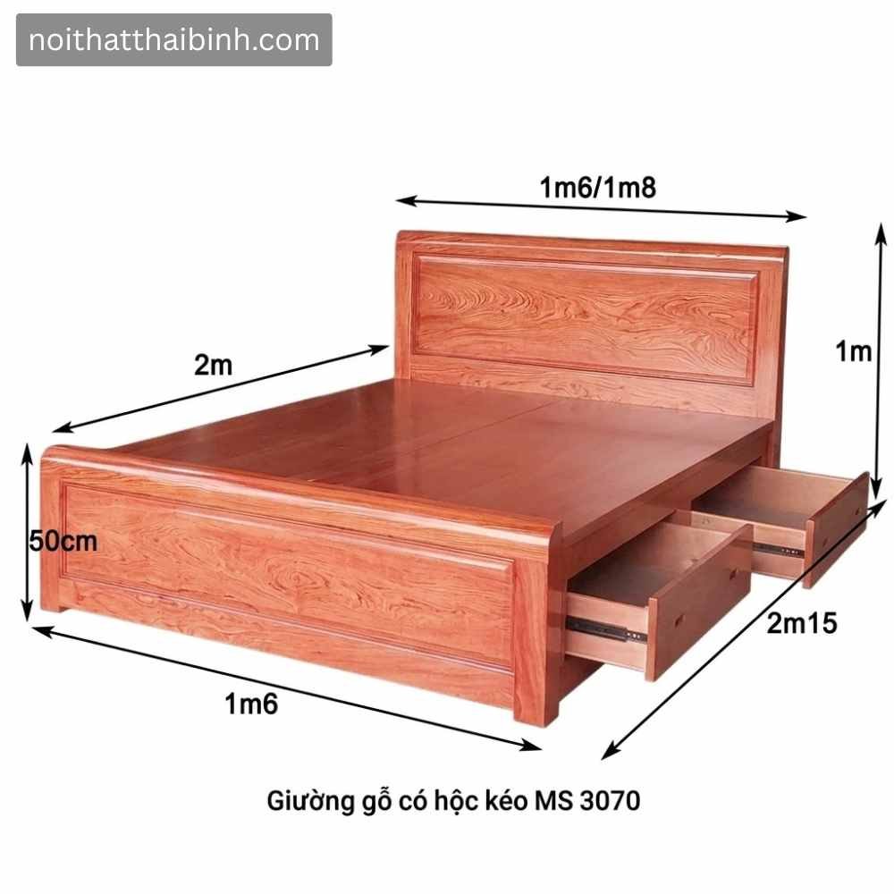 Giường ngủ gỗ vạt phản