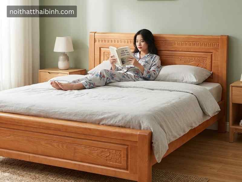 Giường Ngủ Gỗ Xoan Đào Tự Nhiên