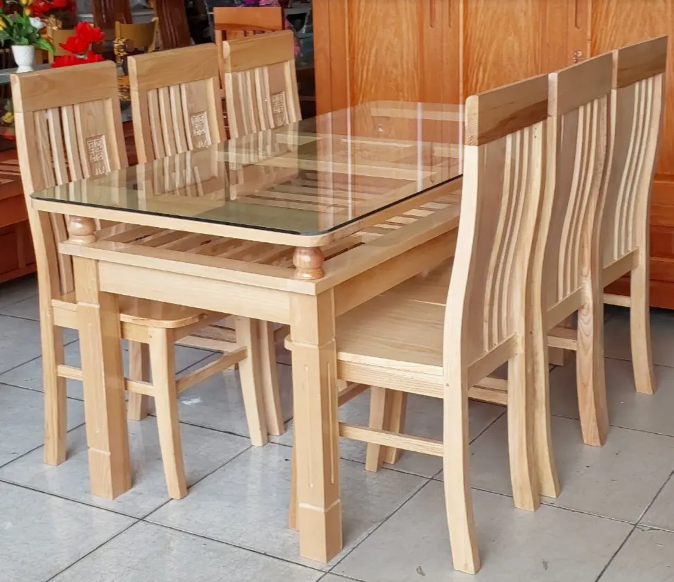 Bàn Ăn Gỗ Sồi Tự Nhiên 1m6