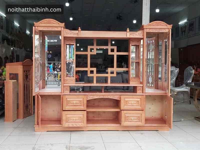 Kệ tivi tủ rượu gỗ xoan đào