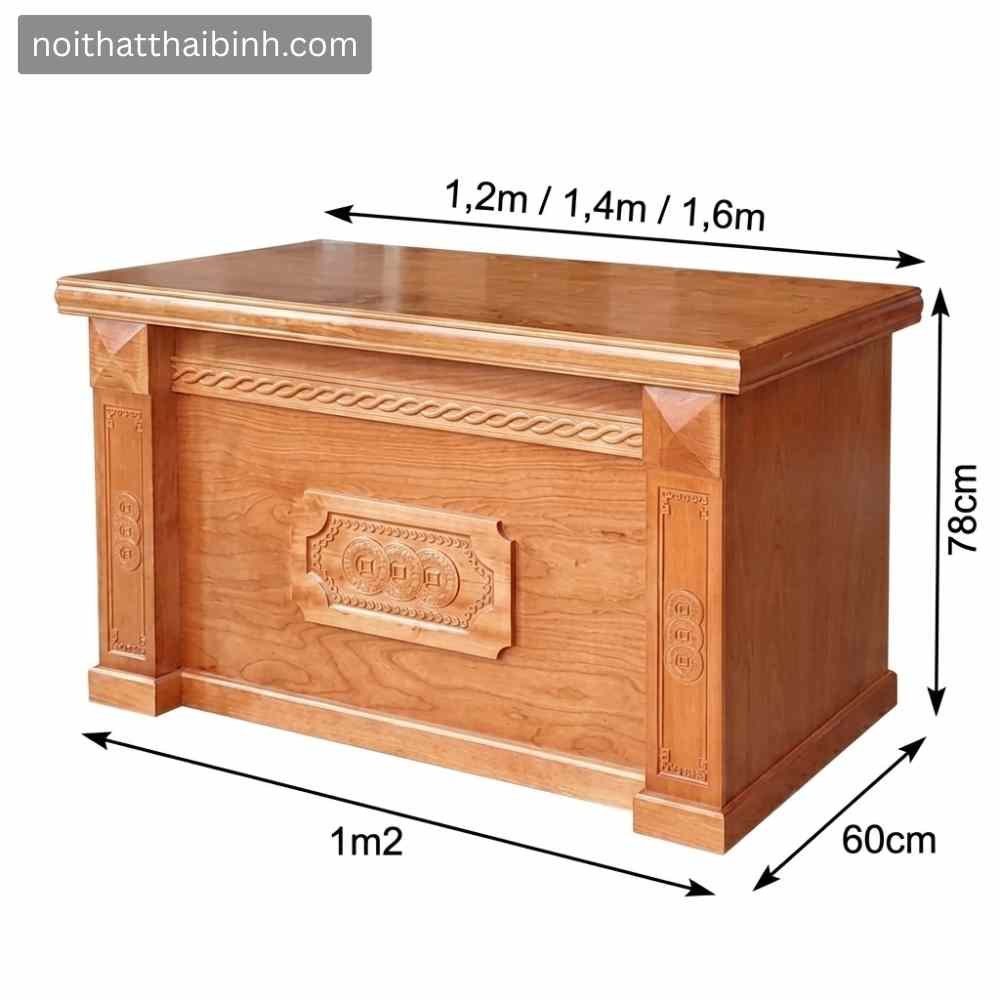 Kích thước bàn làm việc gỗ tự nhiên 1m2