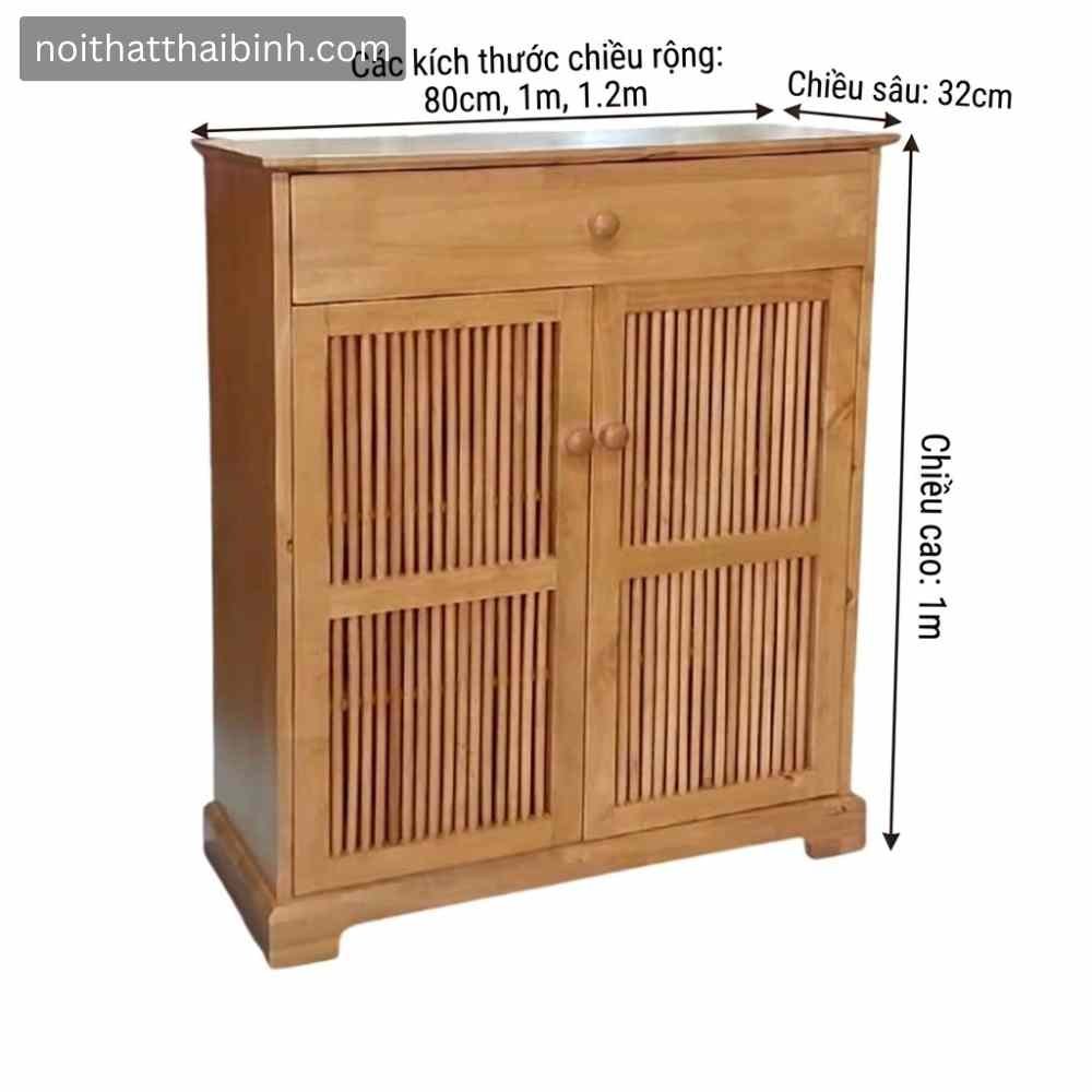 Kích thước tủ giày dép gỗ tự nhiên