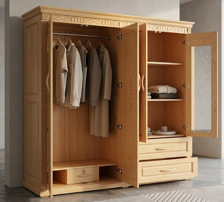 Mẫu tủ quần áo gỗ sồi Nga 3 cánh bán chạy nhất
