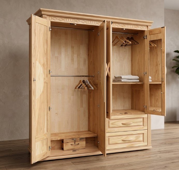 Mẫu tủ quần áo gỗ sồi Nga 3 cánh bán chạy nhất
