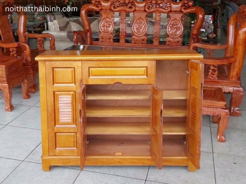 Tủ giày gỗ xoan đào