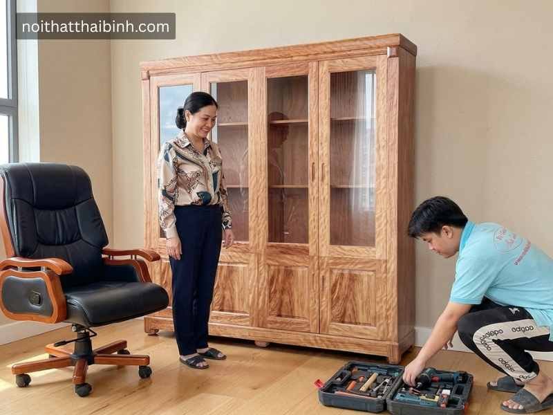 Tủ hồ sơ gỗ tự nhiên cao cấp Chị Hương, Quận 4, TPHCM
