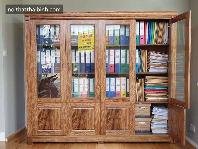 Tủ hồ sơ gỗ tự nhiên cao cấp sức chứa lớn