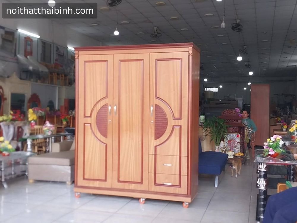 Tủ quần áo gỗ công nghiệp cao cấp mã 3169 màu vân xoan đào