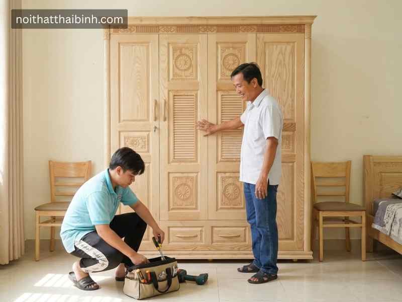 Tủ quần áo gỗ sôi