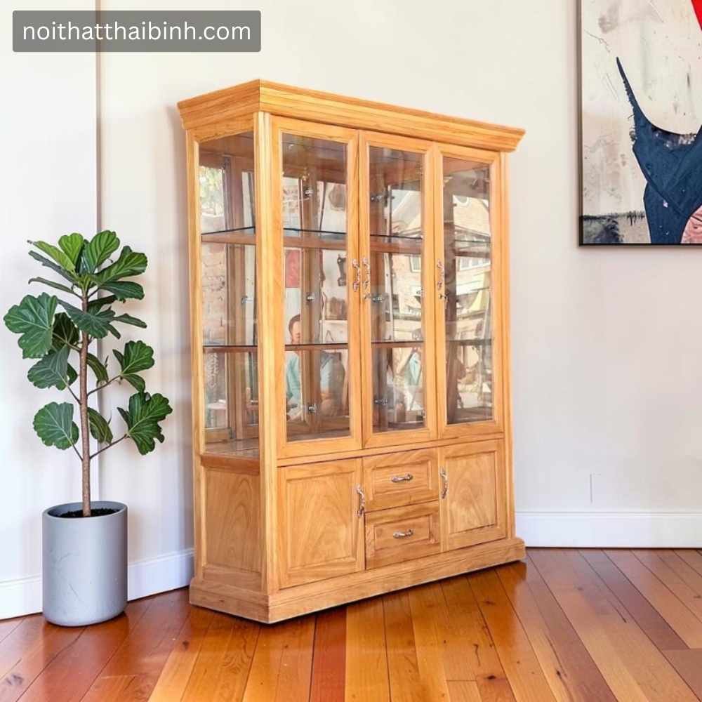 Tủ rượu gỗ gõ đỏ tự nhiên