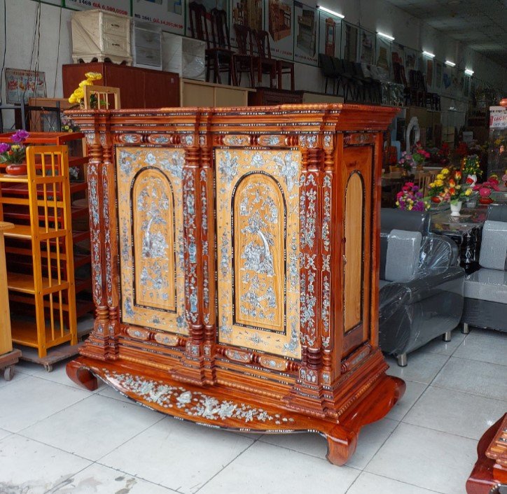 Tủ thờ gỗ căm xe gõ đỏ