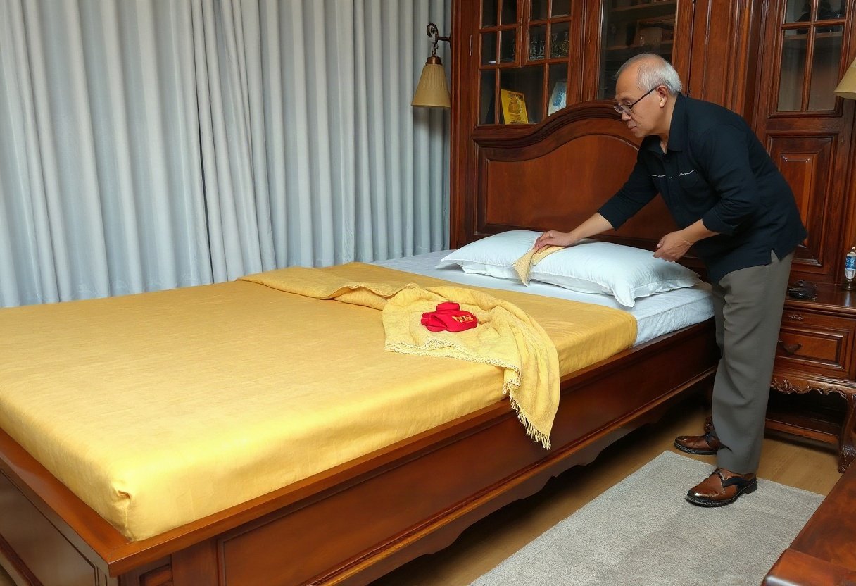 Vệ sinh giường gỗ hương định kỳ