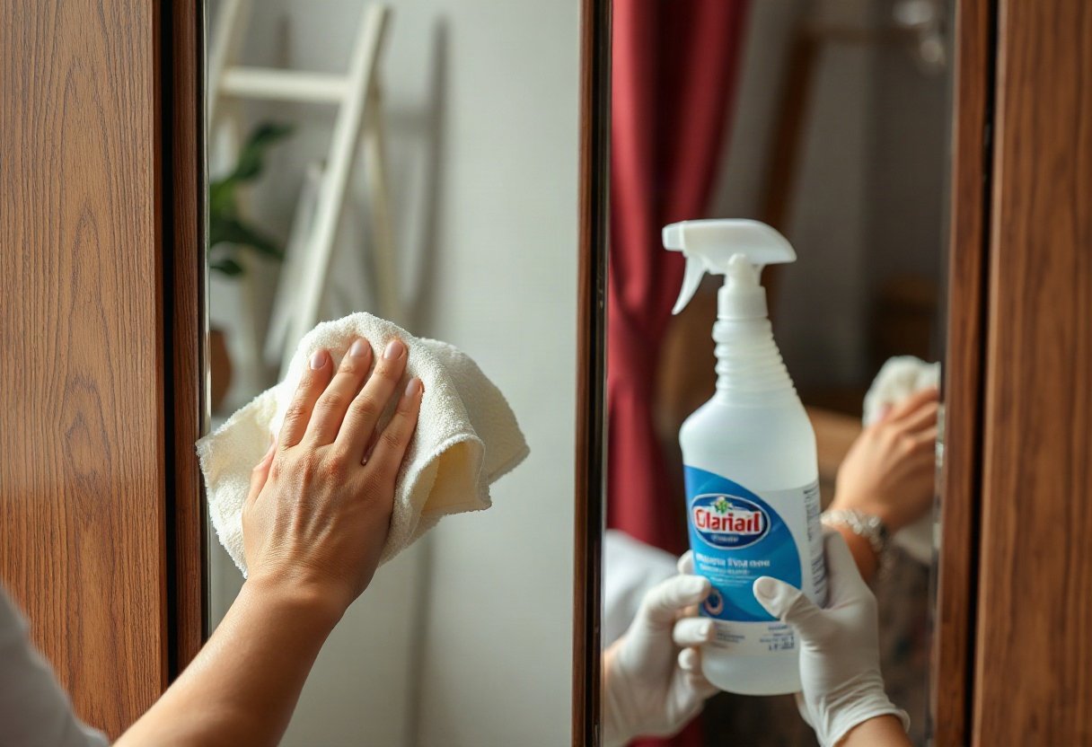 Vệ sinh gương tủ quần áo đúng cách
